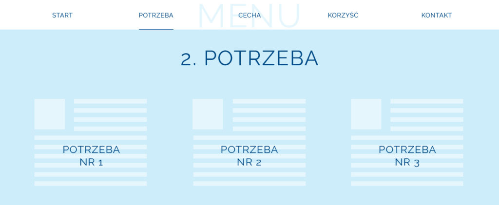 Landing page - 2 etap - potrzeba