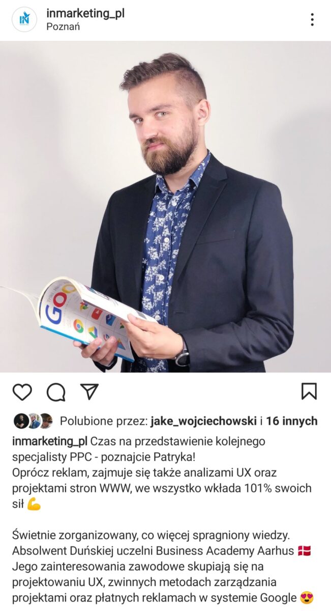 agencja inmarketing post na instagram